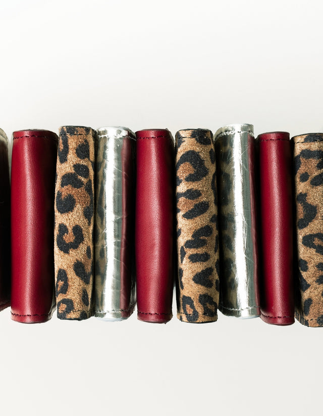 LEATHER WALLET AND CARD HOLDER - Bordeaux