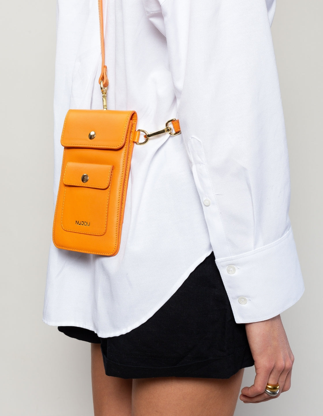 POCHETTE EN CUIR ÉTUI POUR SMARTPHONE - Orange