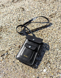 POCHETTE EN CUIR ÉTUI POUR SMARTPHONE - Noir