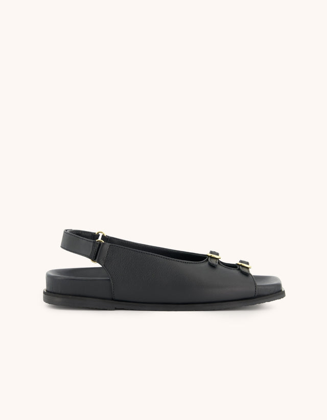 MARA - leather sandals - black